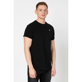 G-Star RAW, Tricou relaxed fit din bumbac organic, Negru/Alb, XL