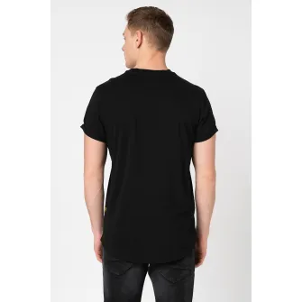 G-Star RAW, Tricou relaxed fit din bumbac organic, Negru/Alb, XL