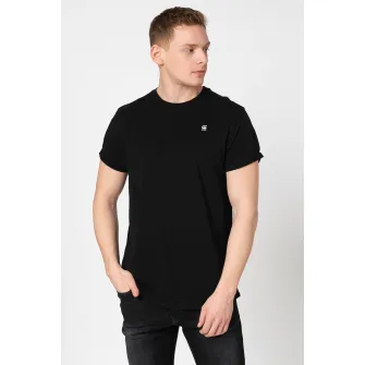 G-Star RAW, Tricou relaxed fit din bumbac organic, Negru/Alb, XL