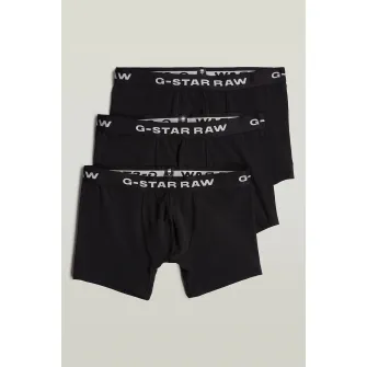 G-STAR, Set de boxeri cu logo - 3 perechi, Negru, Alb, S