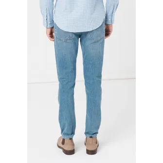 Gant, Blugi slim fit cu talie medie, Albastru deschis, W36-L32