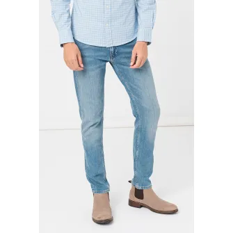 Gant, Blugi slim fit cu talie medie, Albastru deschis, W36-L32