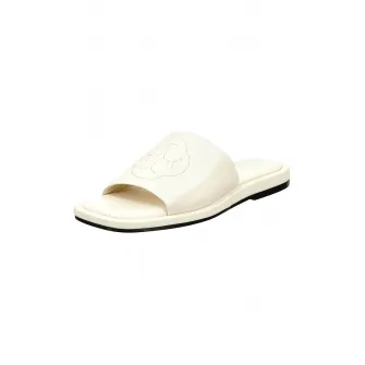 Gant, Papuci de piele cu logo in relief, Crem, 37