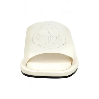 Gant, Papuci de piele cu logo in relief, Crem, 37