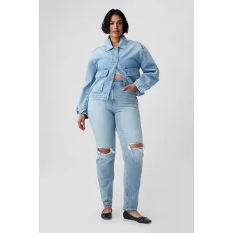 GAP, Blugi drepti cu talie inalta, Albastru deschis, 28-REG