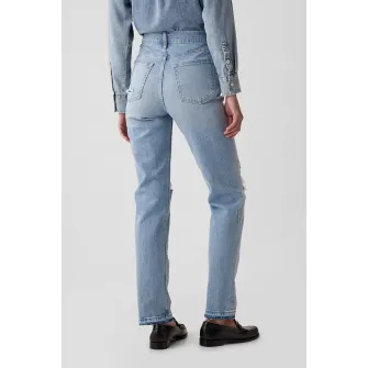 GAP, Blugi drepti cu talie inalta, Albastru deschis, 28-REG