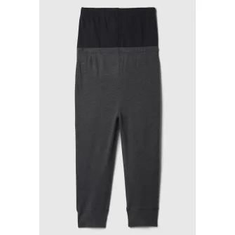 GAP, Set de pantaloni de trening din amestec de bumbac - 2 piese, Negru, Gri antracit, 80 CM