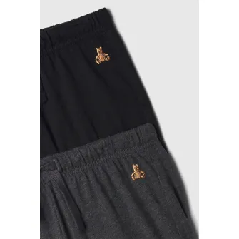 GAP, Set de pantaloni de trening din amestec de bumbac - 2 piese, Negru, Gri antracit, 80 CM