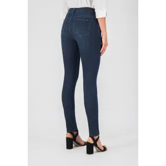 Garcia, Blugi slim fit cu aspect decolorat, Albastru inchis, W25-L32