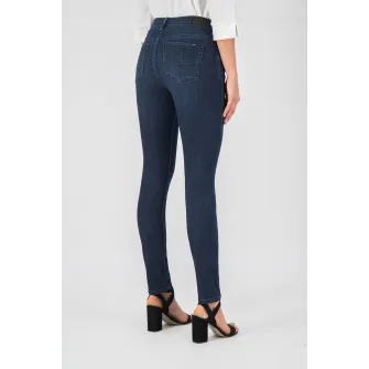 Garcia, Blugi slim fit cu aspect decolorat, Albastru inchis, W26-L32