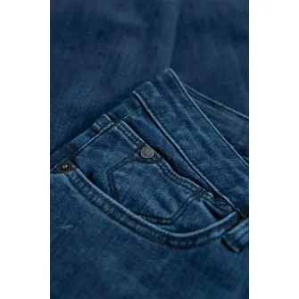 Garcia, Blugi slim fit cu aspect decolorat, Albastru inchis, W26-L32