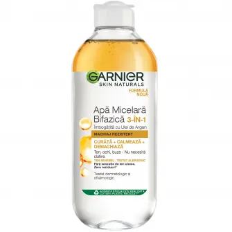 Garnier Skin Naturals Apa micelara bifazica cu ulei de Argan, 400 ml