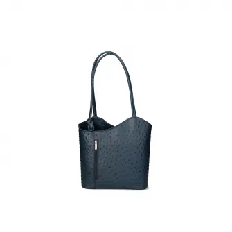Gave Lux, Rucsac de piele cu imprimeu piele de strut, Albastru