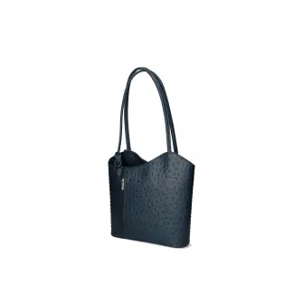 Gave Lux, Rucsac de piele cu imprimeu piele de strut, Albastru