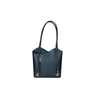 Gave Lux, Rucsac de piele cu imprimeu piele de strut, Albastru