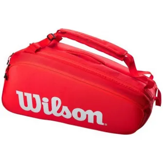 Geanta tenis camp Wilson SUPER TOUR 9, rosu
