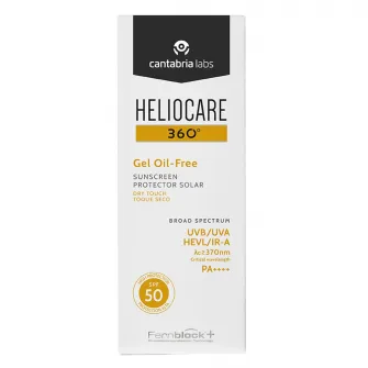 Gel cu textura neuleioasa pentru protectie solara Cantabria Heliocare 360º SPF50, 50 ml