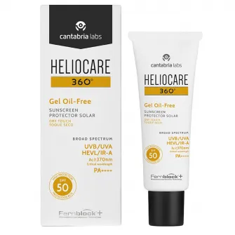 Gel cu textura neuleioasa pentru protectie solara Cantabria Heliocare 360º SPF50, 50 ml