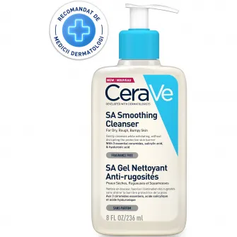 Gel de curatare SA Anti-Rugozitati CeraVe, pentru fata si corp, cu acid salicilic, pentru pielea uscata, aspra, cu rugozitati, 236ml
