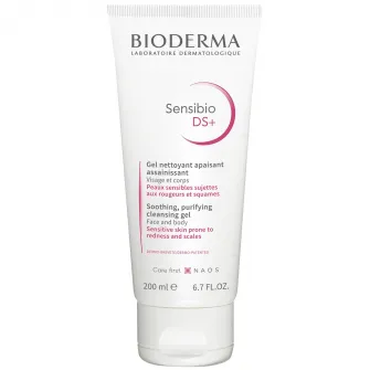 Gel de curatare spumant Bioderma Sensibio DS+ pentru ten sensibil/iritat, 200 ml