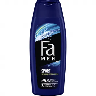 Gel de dus Fa Men Sport 2 in 1 cu parfum de citrice verzi, Barbati, 400 ml