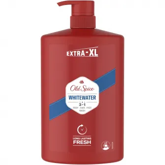 Gel de dus si sampon 3 in 1 Old Spice WhiteWater pentru corp, par si fata, 1000 ml