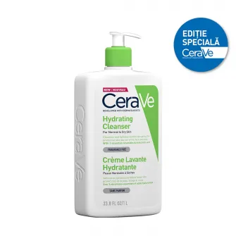 Gel de spalare hidratant CeraVe, cu ceramide si acid hialuronic, pentru piele normal-uscata, 1000 ml