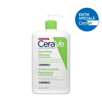 Gel de spalare hidratant CeraVe, cu ceramide si acid hialuronic, pentru piele normal-uscata, 1000 ml