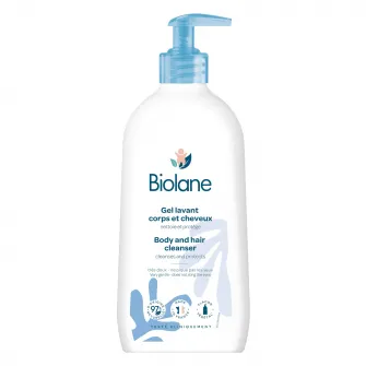 Gel de spalare pentru par si corp bebelusi Biolane, 97% ingrediente de origine naturala, 350 ml