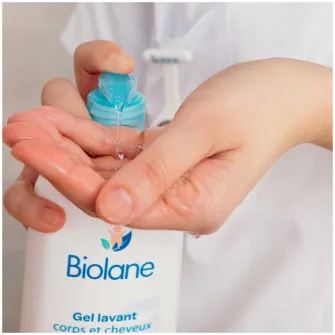 Gel de spalare pentru par si corp bebelusi Biolane, 97% ingrediente de origine naturala, 350 ml