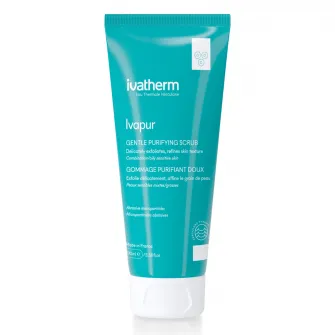 Gel exfoliant purifiant Ivapur, Ivatherm, cu acid glicolic, pentru piele mixta, grasa, cu acnee 100 ml