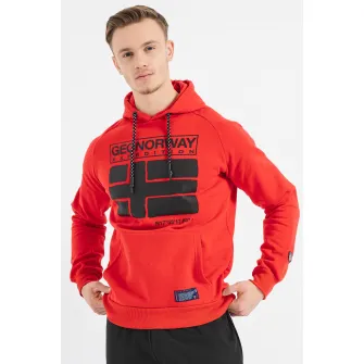 Geo Norway, Hanorac cu imprimeu logo Garcie, Rosu, 2XL