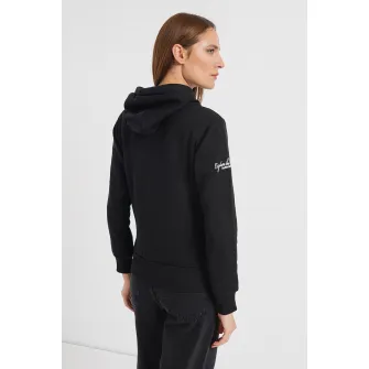 Geo Norway, Hanorac cu logo brodat si fenta cu fermoar Gymclass, Negru, 5