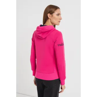 Geo Norway, Hanorac cu logo brodat si fenta cu fermoar Gymclass, Roz, 4