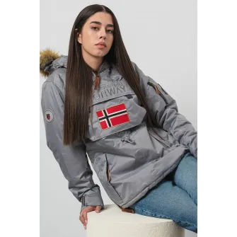 Geographical Norway, Geaca cu gluga fara inchidere Aubergine, Gri cenusiu, XL