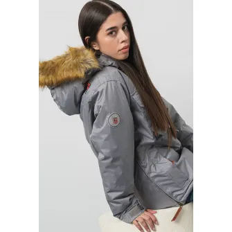 Geographical Norway, Geaca cu gluga fara inchidere Aubergine, Gri cenusiu, XL