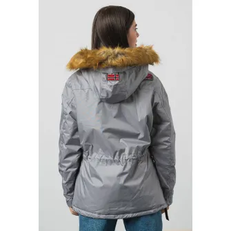 Geographical Norway, Geaca cu gluga fara inchidere Aubergine, Gri cenusiu, XL