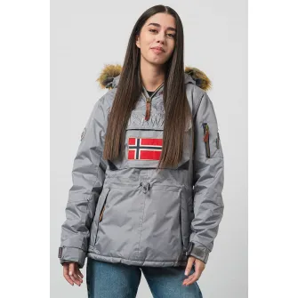 Geographical Norway, Geaca cu gluga fara inchidere Aubergine, Gri cenusiu, XL