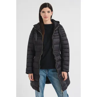 Geographical Norway, Geaca lunga cu buzunare cu fermoar Beya, Negru, 2XL