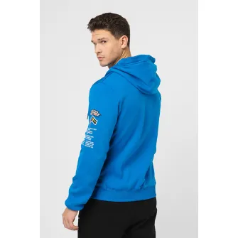 Geographical Norway, Hanorac cu fermoar scurt si logo brodat Gymclass, Albastru royal, 2XL