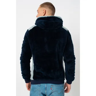 Geographical Norway, Hanorac cu fermoar si logo Gymclass, Bleumarin/albastru pal, 2XL
