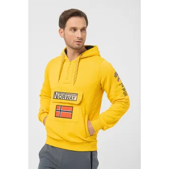Geographical Norway, Hanorac cu logo Gym Class, Galben sofran, XL