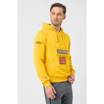 Geographical Norway, Hanorac cu logo Gym Class, Galben sofran, 2XL