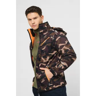 Geographical Norway, Jacheta cu gluga si captuseala din fleece Rayoute, Bej, Maro, S