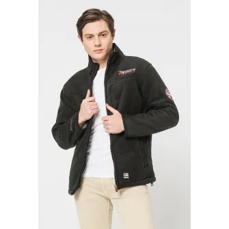 Geographical Norway, Jacheta din material fleece cu fermoar Ubolt, Negru, 2XL