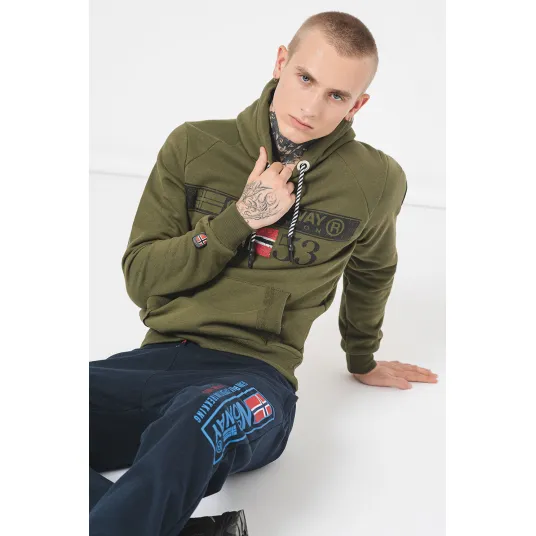 Geographical Norway, Pantaloni regular fit de trening cu logo Moffroy, Albastru inchis, 2XL