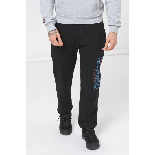 Geographical Norway, Pantaloni regular fit de trening cu logo Moffroy, Rosu, Negru, Albastru, 2XL