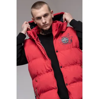 Geographical Norway, Vesta cu vatelina si gluga detasabila Vilano, Rosu vermillion, 2XL