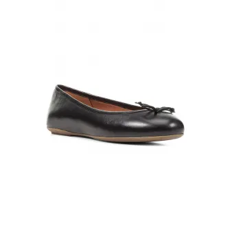 Geox, Balerini din piele cu aplicatie cu funda, Negru, 37