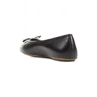Geox, Balerini din piele cu aplicatie cu funda, Negru, 37